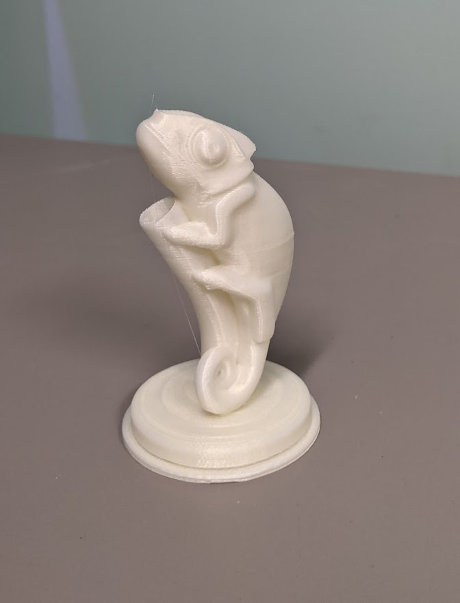 Completed 3D printed object removed from the build plate