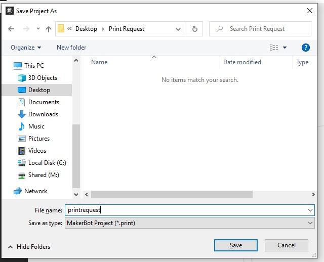 Screenshot of print file saving in File Explorer