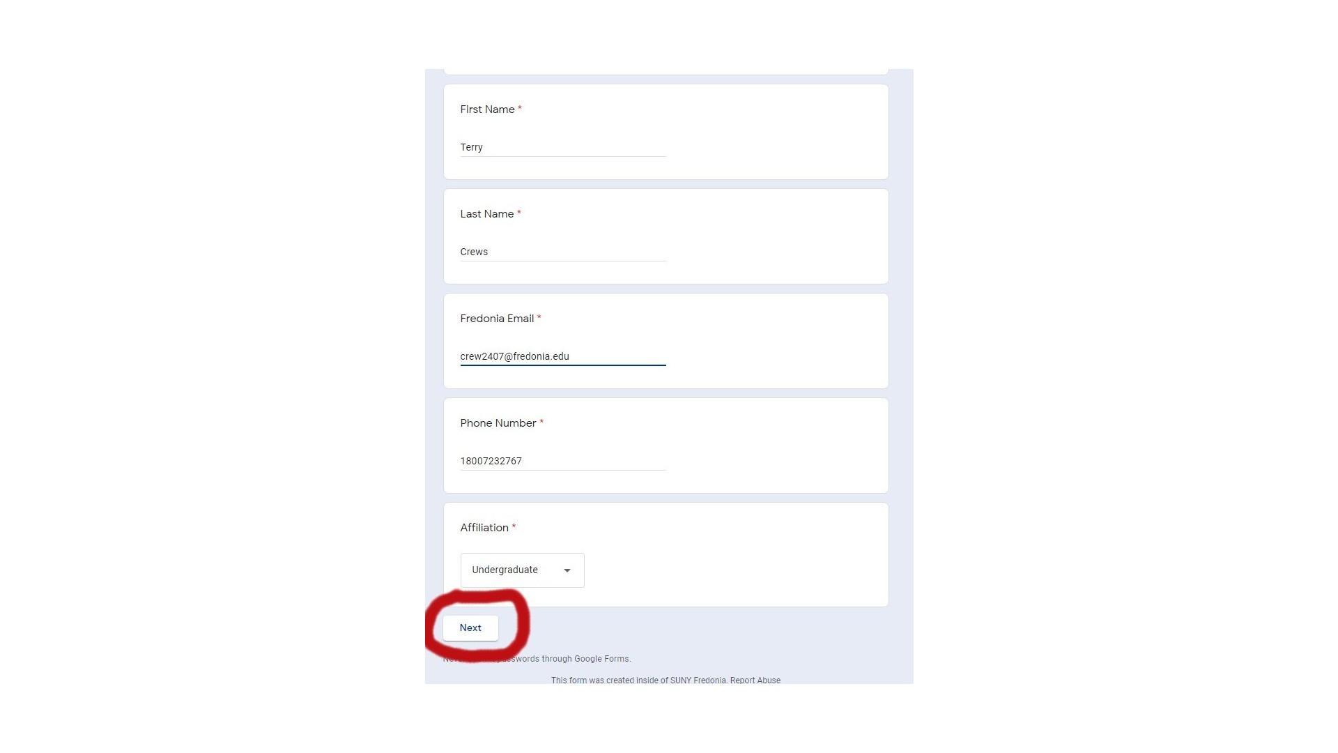 Screenshot of Page 1 of Re3D Print Request Form
