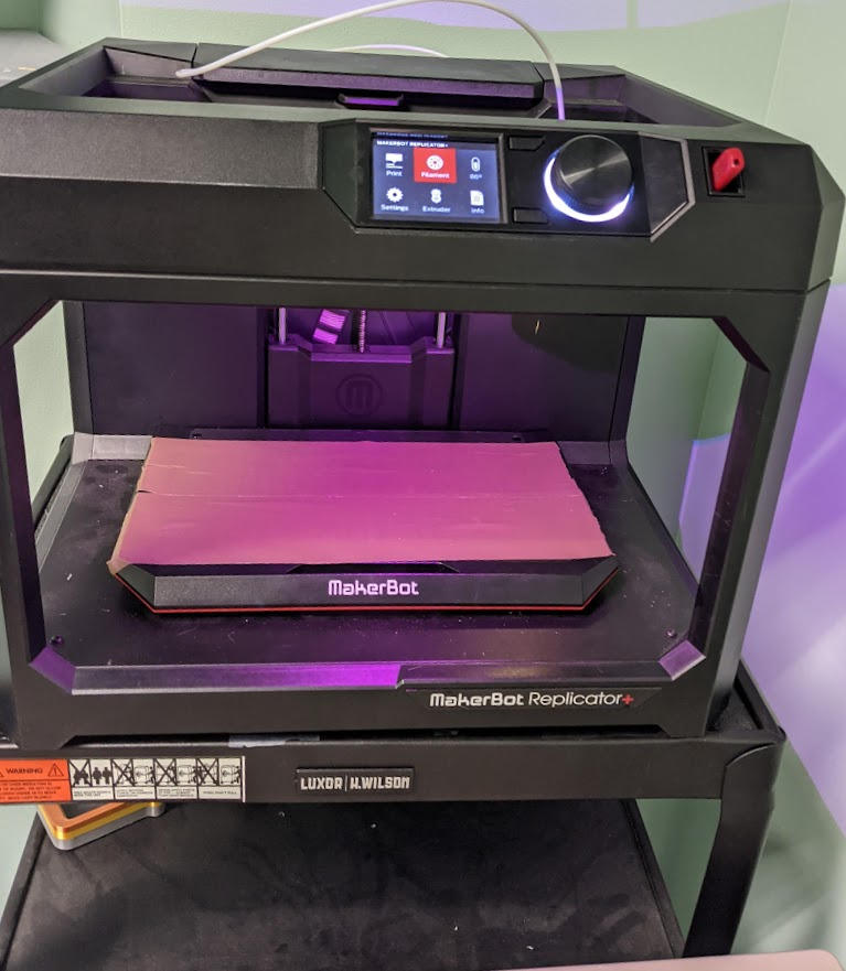 A MakerBot Replicator+ 3D Printer