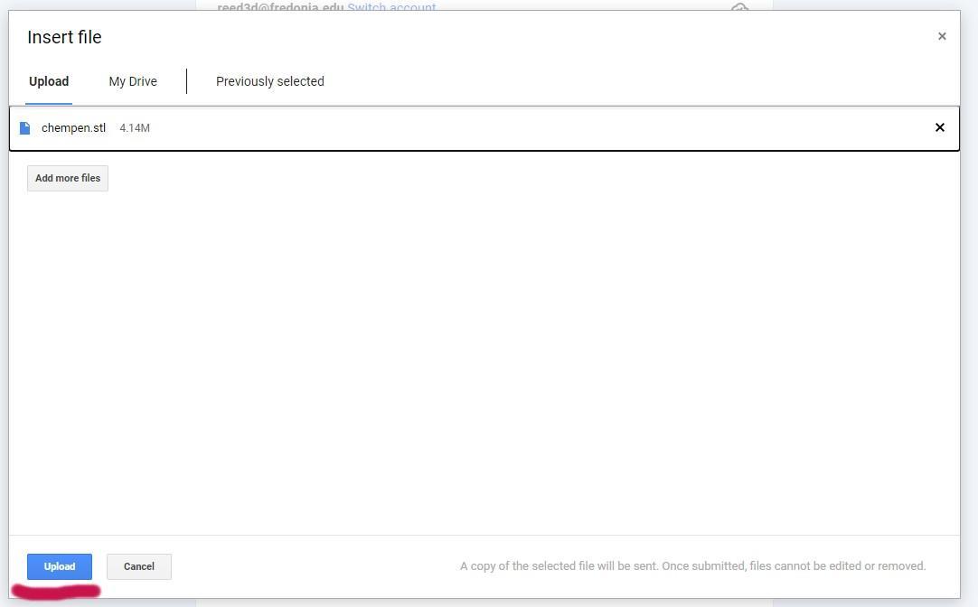 Screenshot of file upload button on Re3D request form